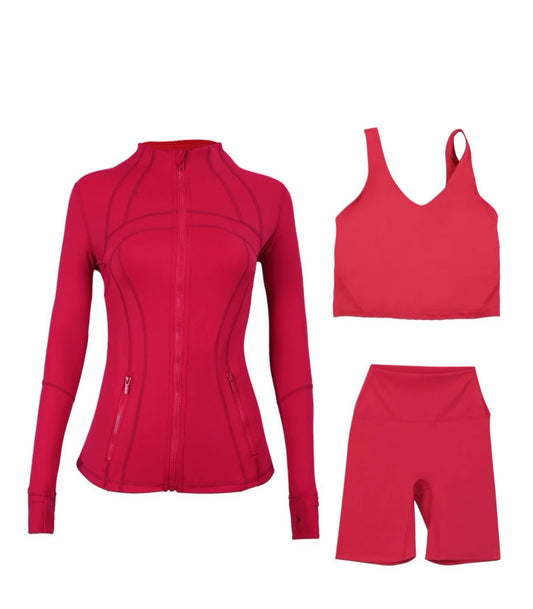 Lulu Red Short 3 Piece Set